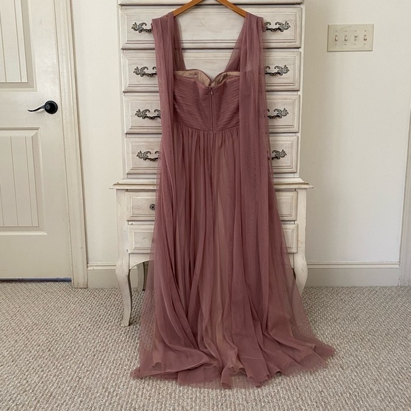 Birdy Grey Christina Tulle Sandy Mauve Convertible Dress Size Large - Picture 5 of 8